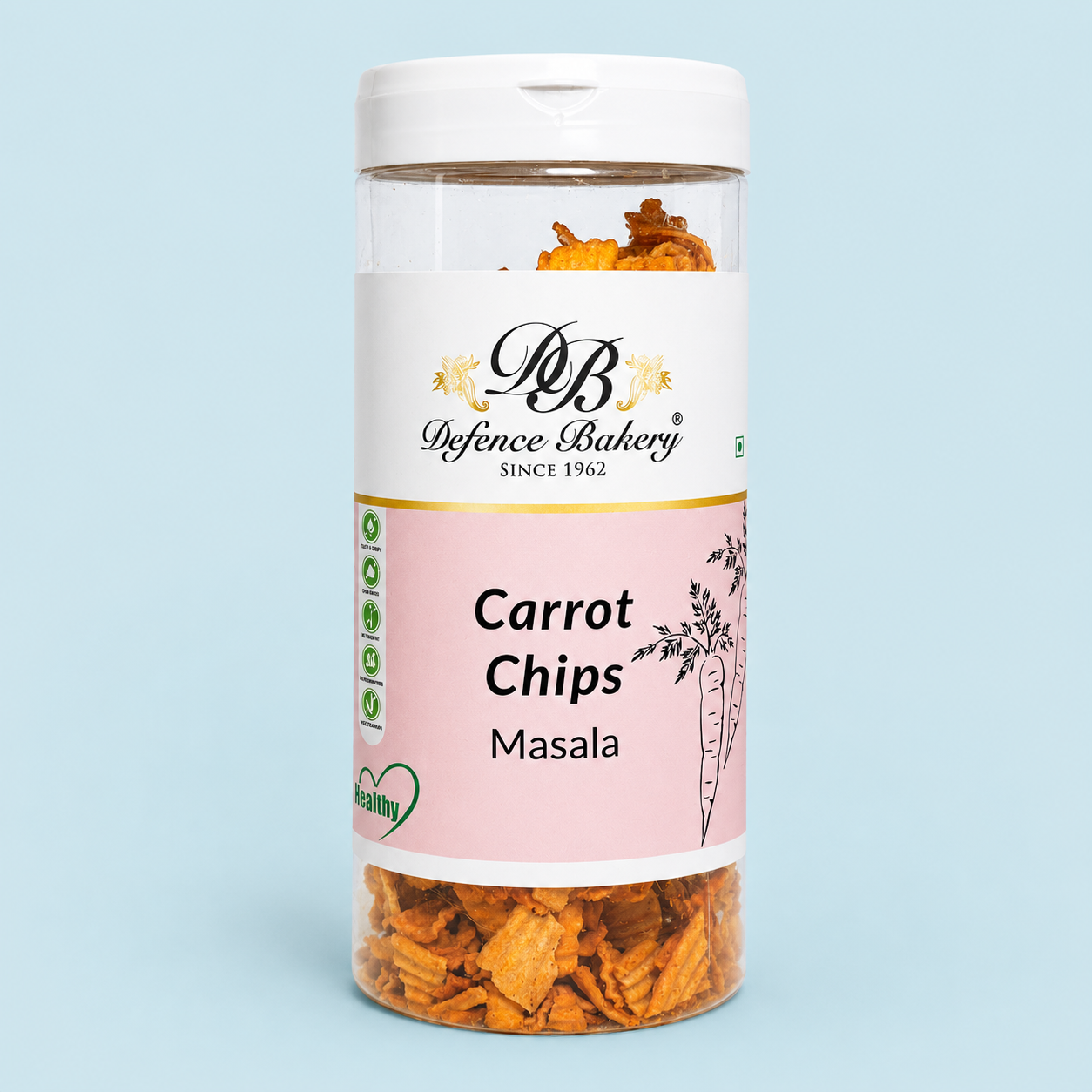 Carrot Chips Masala | Healthy, Crunchy Snack | Trans Fat-Free, GMO-Free, Gluten-Free