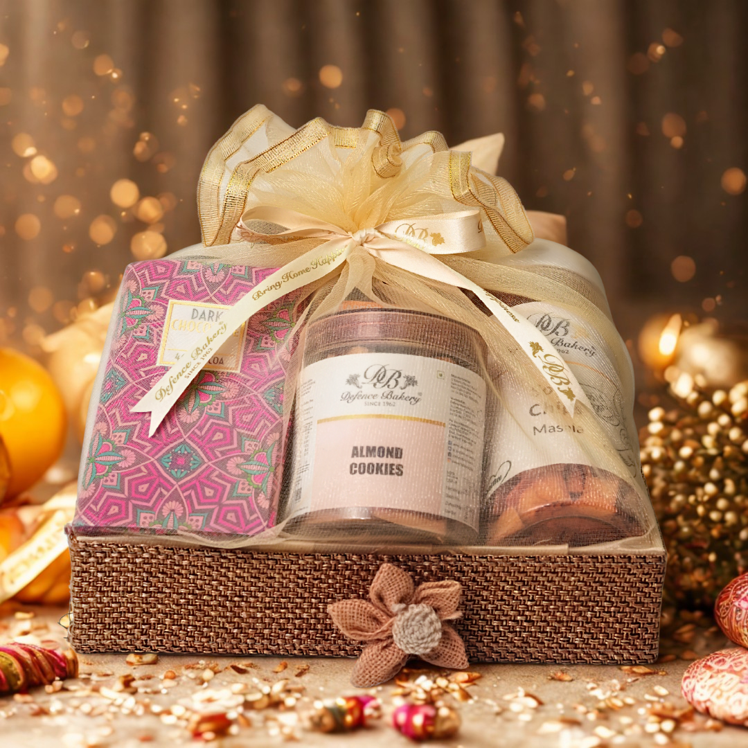 Golden Indulgence Diwali Hamper – Luxury Festive Gift – Defence Bakery