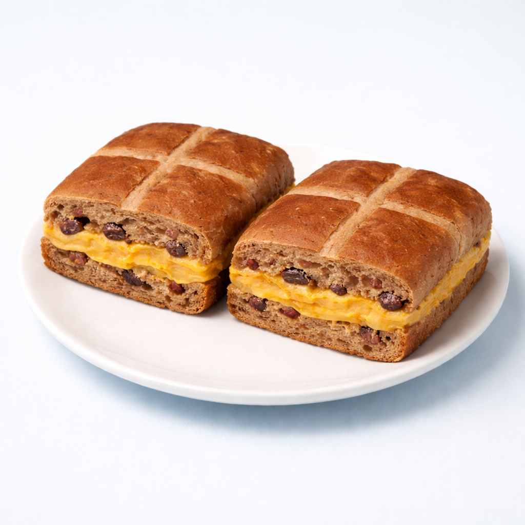 Custard Hot Cross Buns- 2pc